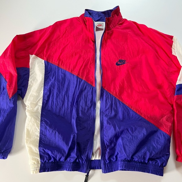 Vintage Nike Swoosh 80s 90s Full Zip Windbreaker Embroidered Logo L Unisex - Picture 4 of 16